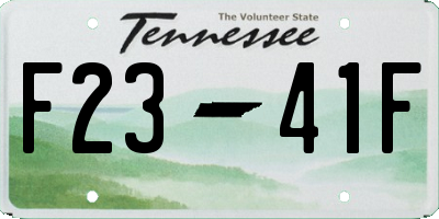 TN license plate F2341F