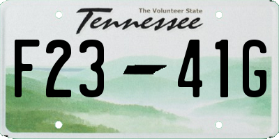 TN license plate F2341G