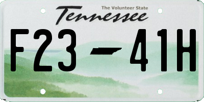 TN license plate F2341H