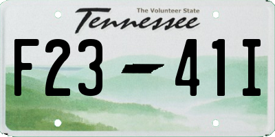 TN license plate F2341I