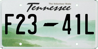 TN license plate F2341L