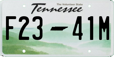 TN license plate F2341M