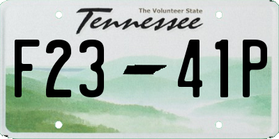 TN license plate F2341P