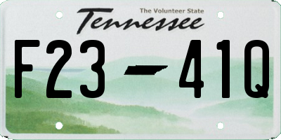 TN license plate F2341Q