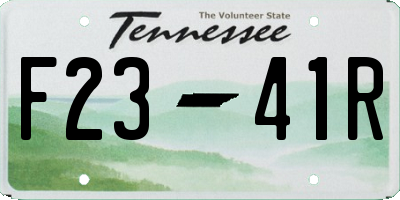 TN license plate F2341R