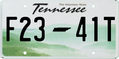 TN license plate F2341T