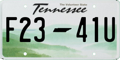 TN license plate F2341U