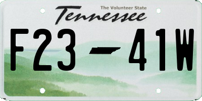 TN license plate F2341W