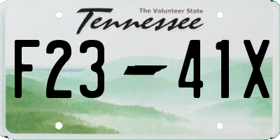 TN license plate F2341X