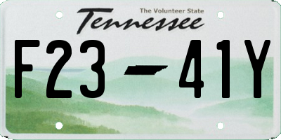 TN license plate F2341Y
