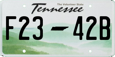 TN license plate F2342B