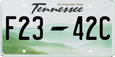 TN license plate F2342C