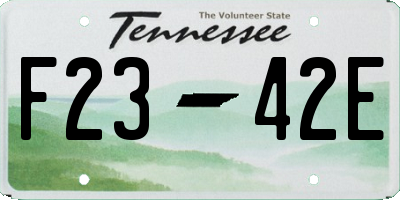 TN license plate F2342E