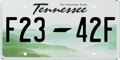 TN license plate F2342F