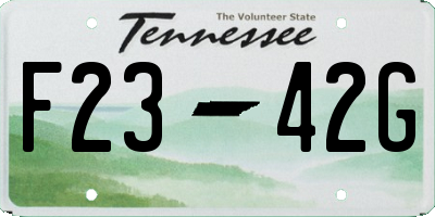 TN license plate F2342G