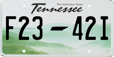 TN license plate F2342I