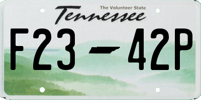 TN license plate F2342P
