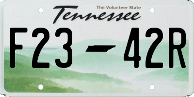 TN license plate F2342R