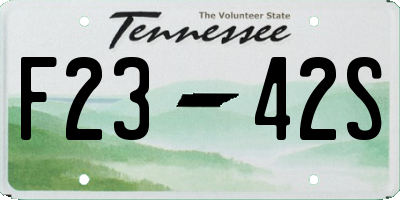 TN license plate F2342S