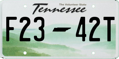 TN license plate F2342T
