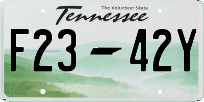 TN license plate F2342Y