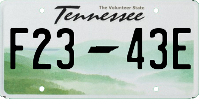 TN license plate F2343E
