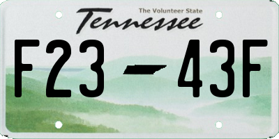 TN license plate F2343F