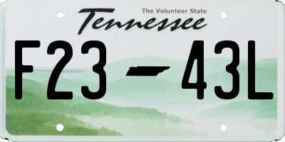 TN license plate F2343L