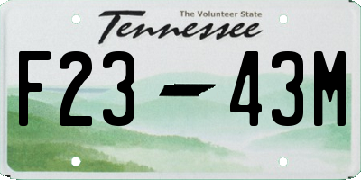 TN license plate F2343M