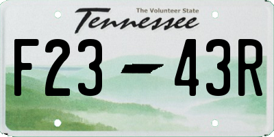TN license plate F2343R