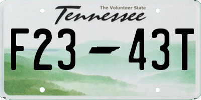 TN license plate F2343T
