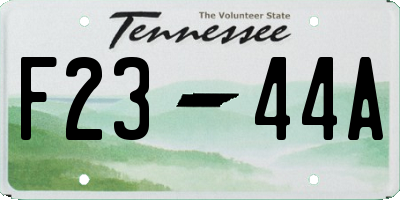 TN license plate F2344A