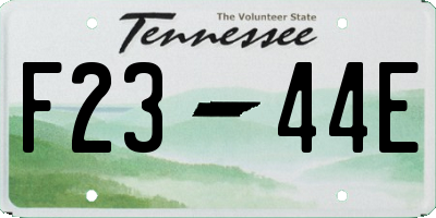 TN license plate F2344E