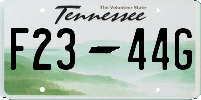 TN license plate F2344G