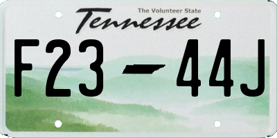 TN license plate F2344J