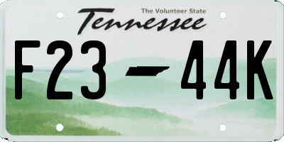 TN license plate F2344K