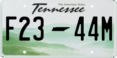 TN license plate F2344M