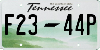 TN license plate F2344P