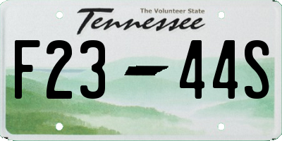 TN license plate F2344S