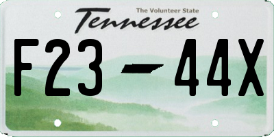 TN license plate F2344X