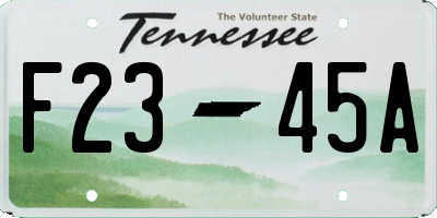 TN license plate F2345A