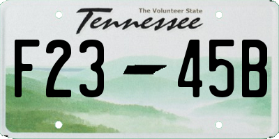TN license plate F2345B