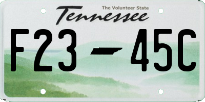 TN license plate F2345C