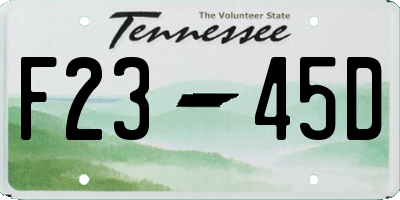 TN license plate F2345D
