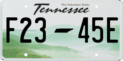 TN license plate F2345E