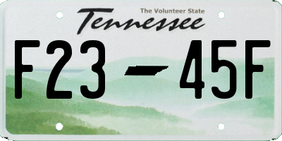 TN license plate F2345F
