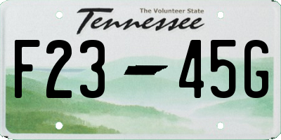 TN license plate F2345G