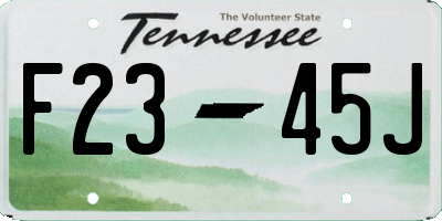 TN license plate F2345J