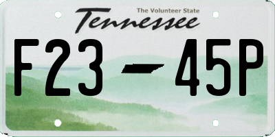 TN license plate F2345P
