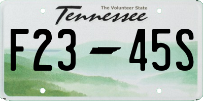 TN license plate F2345S